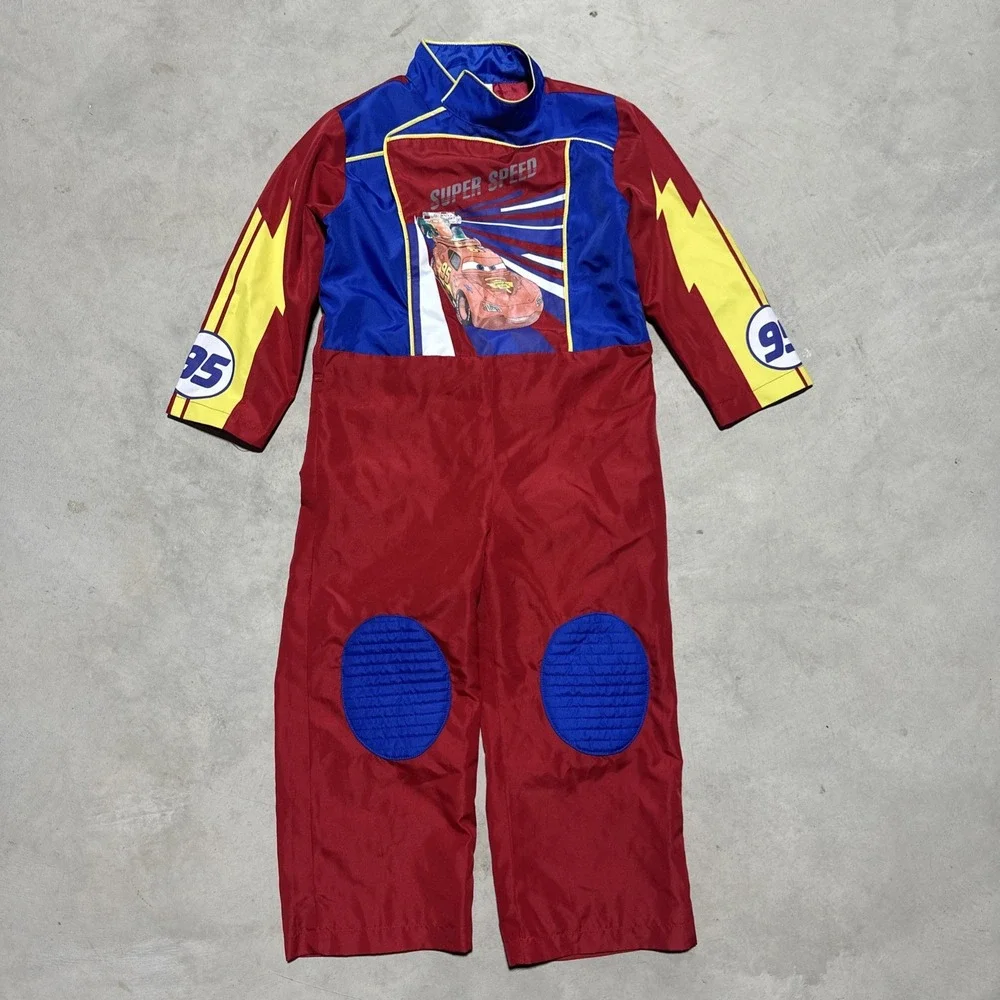 Disney Lightning McQueen Super Speed Race Car Driver Jumpsuit Costume Kid's SZ 4